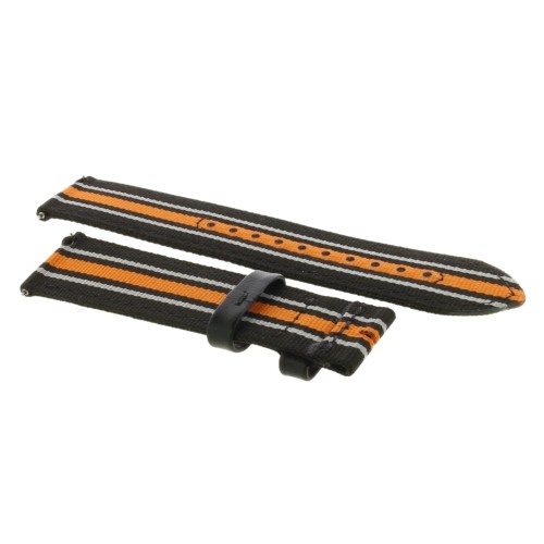Mido Cinturino Tessuto Nero Arancio 22/22 mm con ansette a sgancio rapido.
