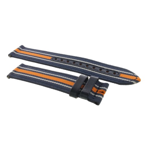 Mido Cinturino Tessuto Blu Arancio 22/22 mm Compreso di Fibbia ardiglione 22 mm acciaio con ansette a sgancio rapido