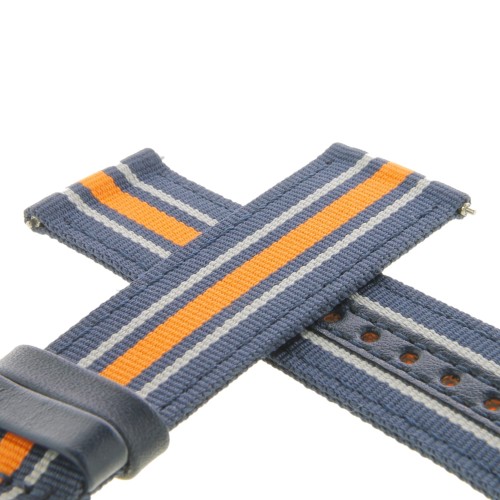 Mido Cinturino Tessuto Blu Arancio 22/22 con ansette in acciaio a sgancio rapido