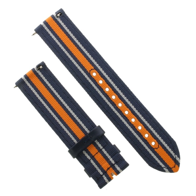Mido Cinturino Tessuto Blu Arancio 22/22 con ansette in acciaio a sgancio rapido