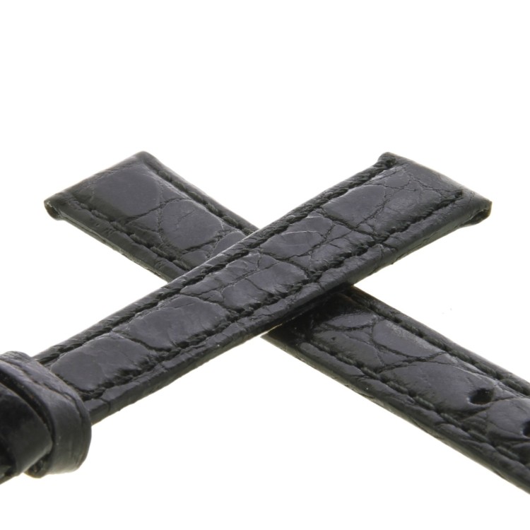 Cinturino Stampa Coccodrillo Nero semilucido 12/10 mm B26B classico