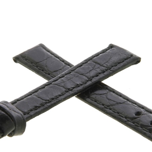 Cinturino Stampa Coccodrillo Nero semilucido 12/10 mm B26B classico