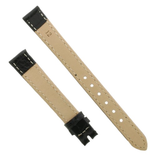 Cinturino Stampa Coccodrillo Nero semilucido 12/10 mm B26B classico