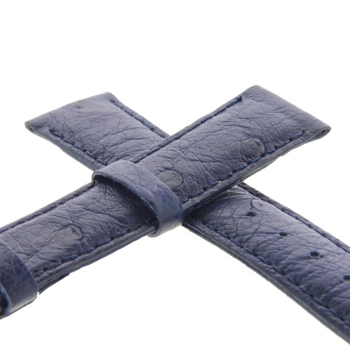 Cinturino Sartoriale Struzzo Blu Opaco 18/16 mm B35B.