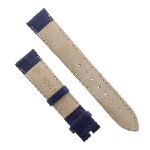 Cinturino Sartoriale Struzzo Blu Opaco 18/16 mm B35B.