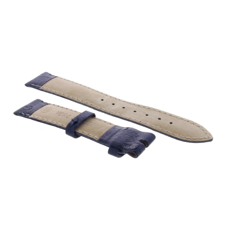 Cinturino Sartoriale Struzzo Blu Opaco 18/16 mm B35B.