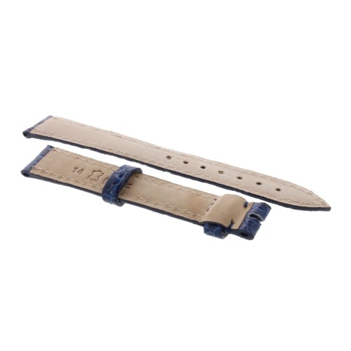 Cinturino Coccodrillo Blu Lucido 14/12 mm B32B forma classica Donna.