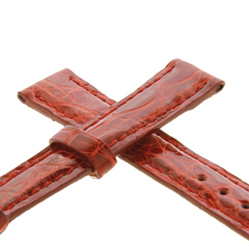 Cinturino Coccodrillo Rosso Lucido 14/12 mm B35B forma classica.
