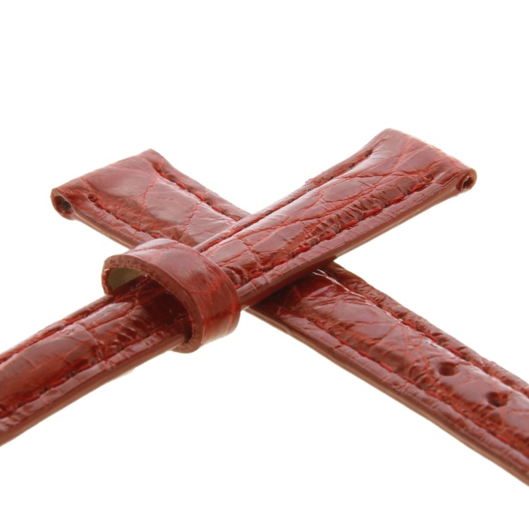 Cinturino Coccodrillo Rosso Lucido 12/10 mm B35B forma classica.