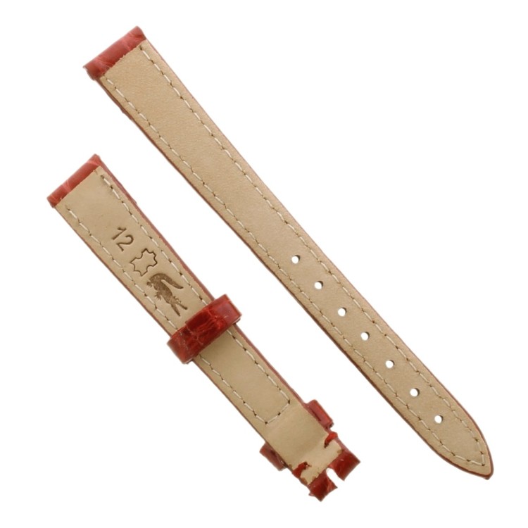 Cinturino Coccodrillo Rosso Lucido 12/10 mm B35B forma classica.