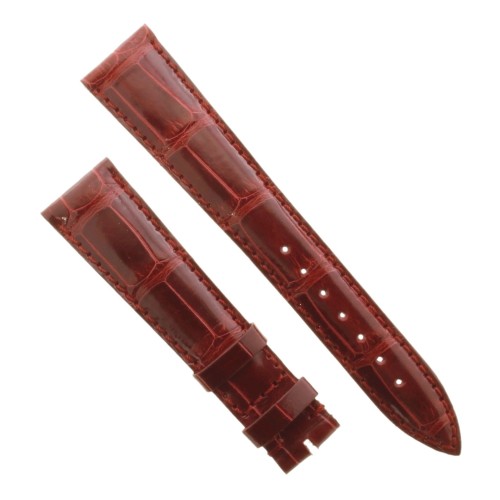 Cinturino Sartoriale Alligatore Rosso Bordeaux Lucido 20/16 mm B40B classico.