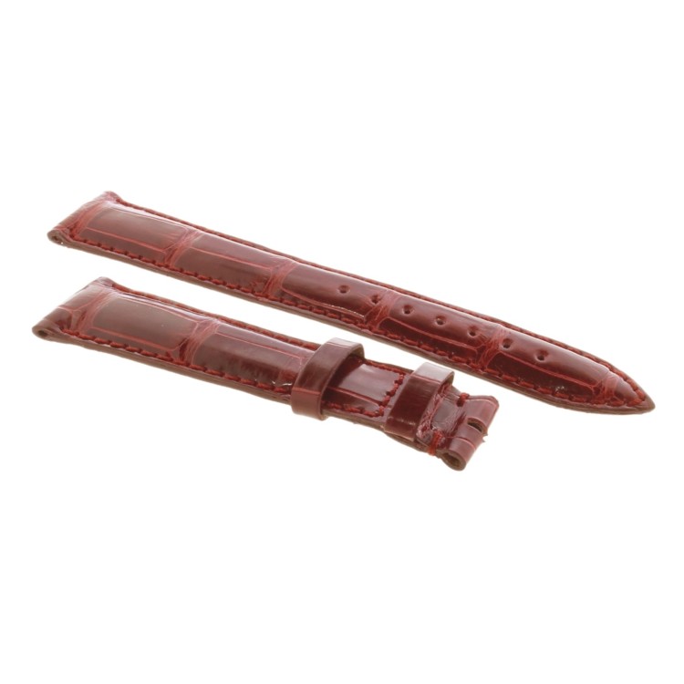 Cinturino Sartoriale Alligatore Rosso Bordeaux Lucido 20/16 mm B40B classico.