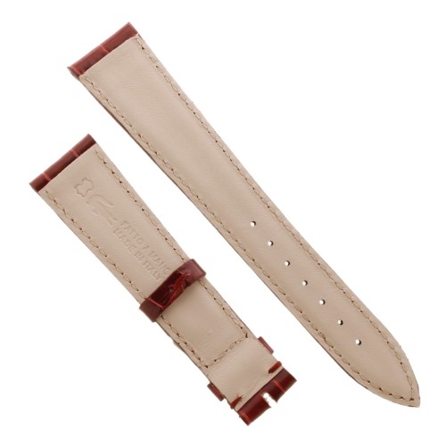 Cinturino Sartoriale Alligatore Rosso Bordeaux Lucido 20/16 mm B40B classico.