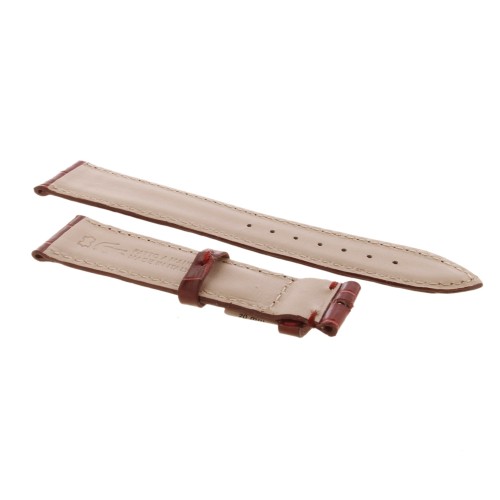 Cinturino Sartoriale Alligatore Rosso Bordeaux Lucido 20/16 mm B40B classico.