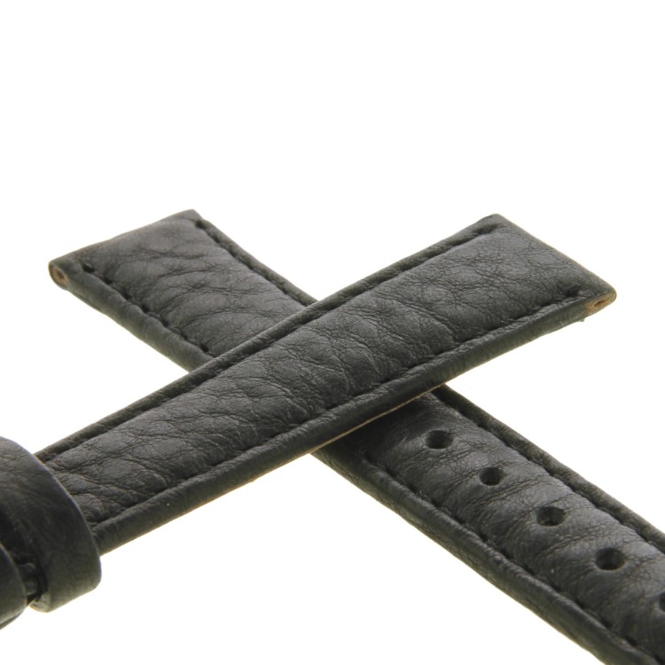 Cinturino Pelle Nero Opaco 16/14 mm B40B fodera nera classico.