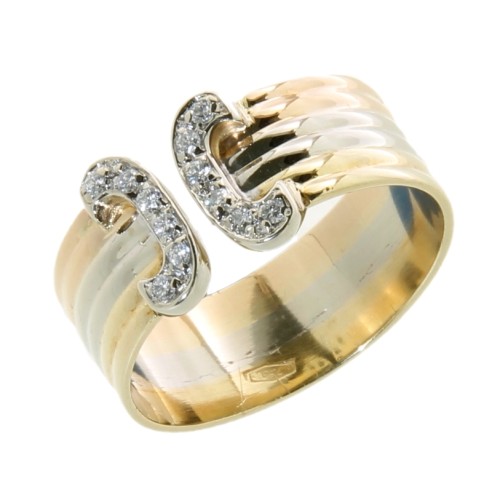 Anello Fascia Diamanti ct 0,12 Oro 18 kt