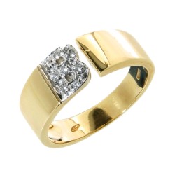 Anello MIGNOLO con Iniziale B 0,08 Oro 18 kt