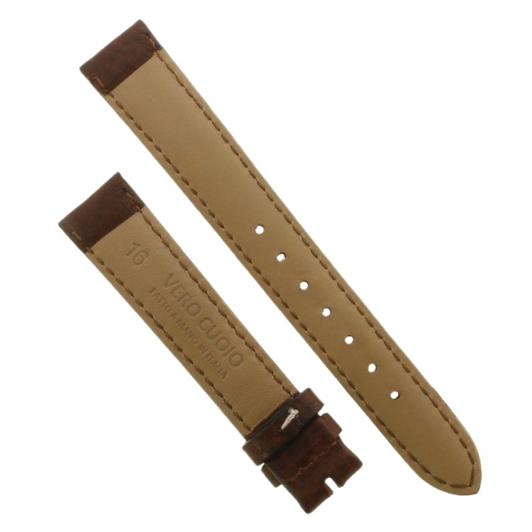 Cinturino Pelle Marrone Opaco 16/14 mm B40B fodera nera classico.