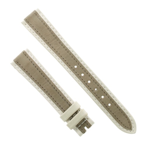 Cinturino Pelle Bicolore Bianco e Grigio Opaco forma classica 17/14 mm B24W