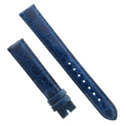 Cinturino Coccodrillo Blu Lucido 16/14 bombatura 3,5 mm forma classica