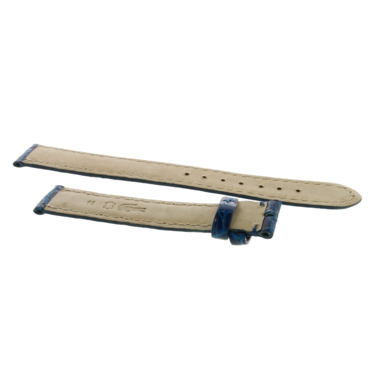 Cinturino Coccodrillo Blu Lucido 16/14 bombatura 3,5 mm forma classica