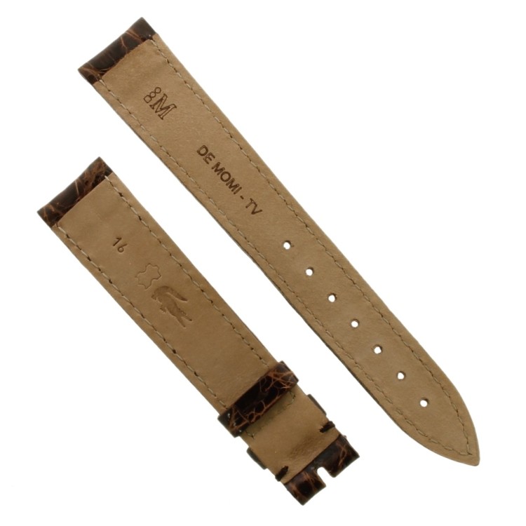 Cinturino Coccodrillo Marrone Testa di Moro Lucido 16/14 B37B forma classica
