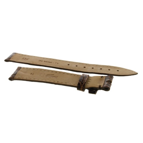 Cinturino Coccodrillo Marrone Testa di Moro Lucido 16/14 mm B37B forma classica.