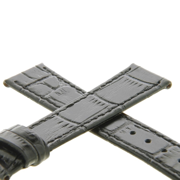 Cinturino Stampa Alligatore Nero Semilucido 16/14 mm B28B classico