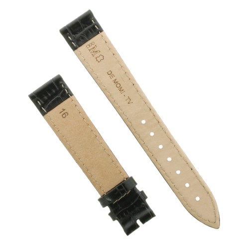 Cinturino Stampa Alligatore Nero Semilucido 16/14 mm B28B classico