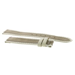 Cinturino Pelle Bicolore Bianco e Grigio Opaco forma classica 17/14 mm B24W 2