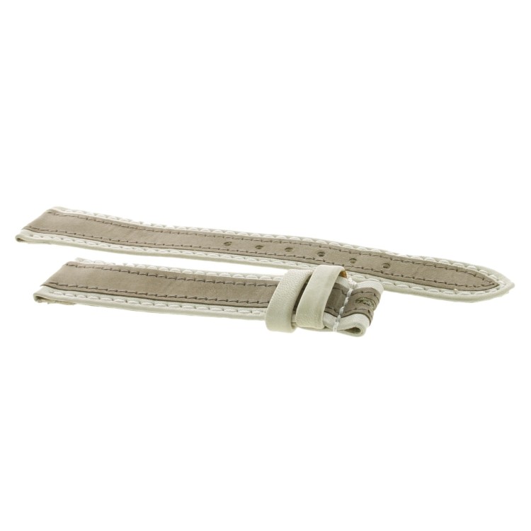 Cinturino Pelle Bicolore Bianco e Grigio Opaco forma classica 17/14 mm B24W
