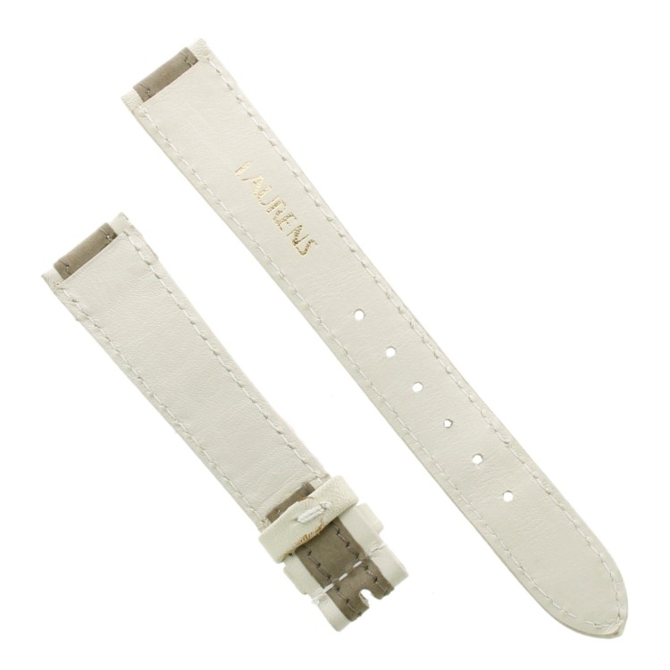 Cinturino Pelle Bicolore Bianco e Grigio Opaco forma classica 17/14 mm B24W
