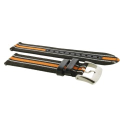 Mido Cinturino Tessuto Nero Arancio 22/22 mm Compreso di ansette in acciaio a sgancio rapido 2