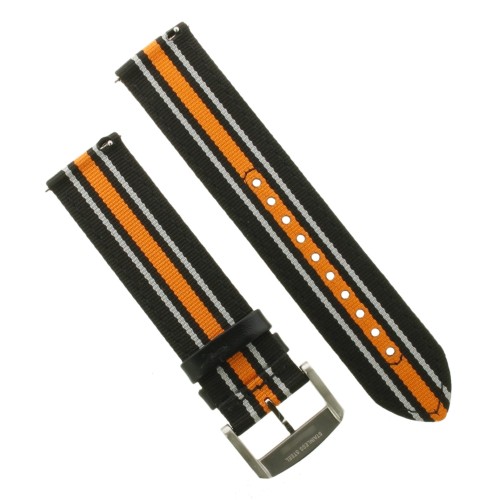 Mido Cinturino Tessuto Nero Arancio 22/22 mm con fibbia