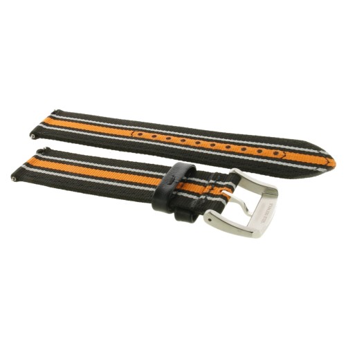 Mido Cinturino Tessuto Nero Arancio 22/22 mm con fibbia
