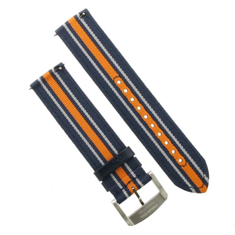 Mido Cinturino Tessuto Blu Arancio 22/22 mm con fibbia