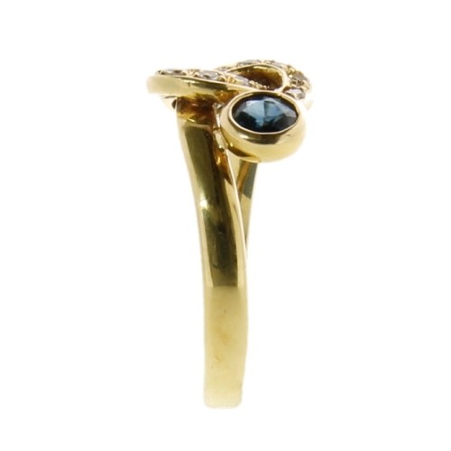 Anello Zaffiro Diamanti ct 0,14 Oro 18 kt