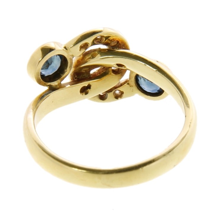 Anello Zaffiro Diamanti ct 0,14 Oro 18 kt