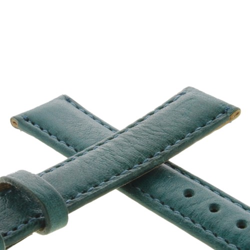 Cinturino Pelle Vari Blu Petrolio Opaco 16/14 mm B40B fodera nera classico.