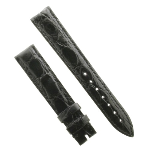Cinturino Coccodrillo Nero Lucido 16/14 forma classica