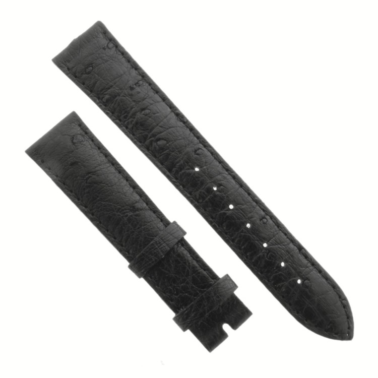 Cinturino Sartoriale Struzzo Nero Opaco 18/16 mm B35B.