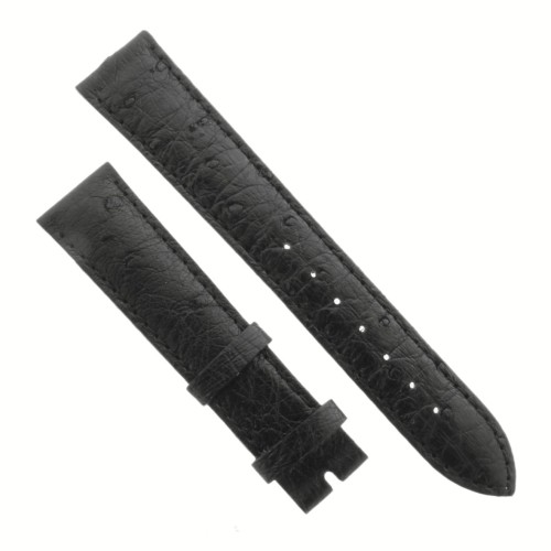 Cinturino Sartoriale Struzzo Nero Opaco 18/16 mm B35B.