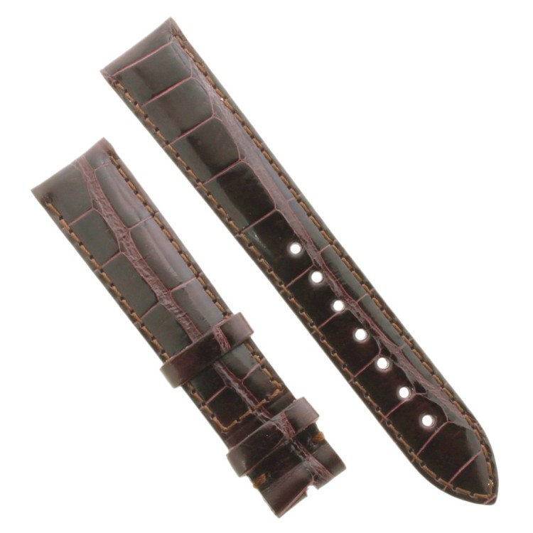 Cinturino Sartoriale Alligatore Marrone Scuro Lucido 18/16 mm B40B classico.