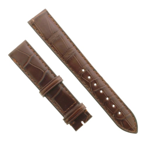 Cinturino Sartoriale Alligatore Marrone Scuro Semilicido 18/16 mm B33B classico.