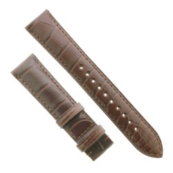 Cinturino Sartoriale Alligatore Marrone Scuro Opaco 20/18 mm B50B classico..