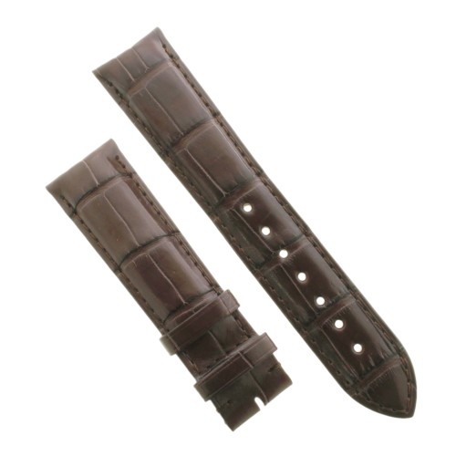 Cinturino Sartoriale Alligatore Marrone Scuro Opaco 20/18 mm B50B ansa curva
