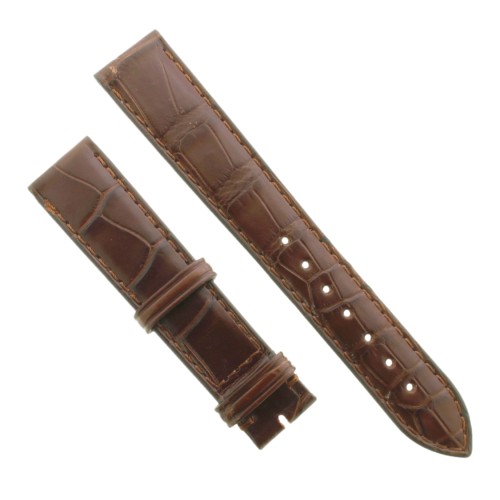 Cinturino Sartoriale Alligatore Marrone Scuro Semilicido 18/16 mm B33B classico.