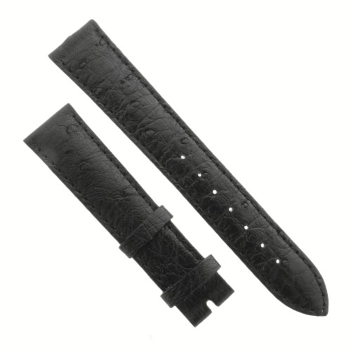 Cinturino Sartoriale Struzzo Nero Opaco 18/16 mm B35B.