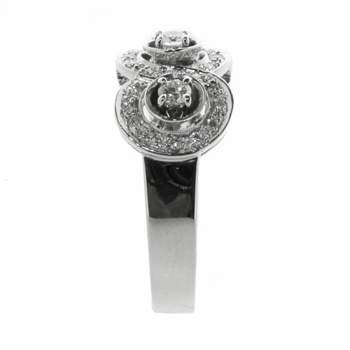Anello Fascia Diamanti ct 0,43 F VS e Oro Bianco 750 18 kt 4,68 gr