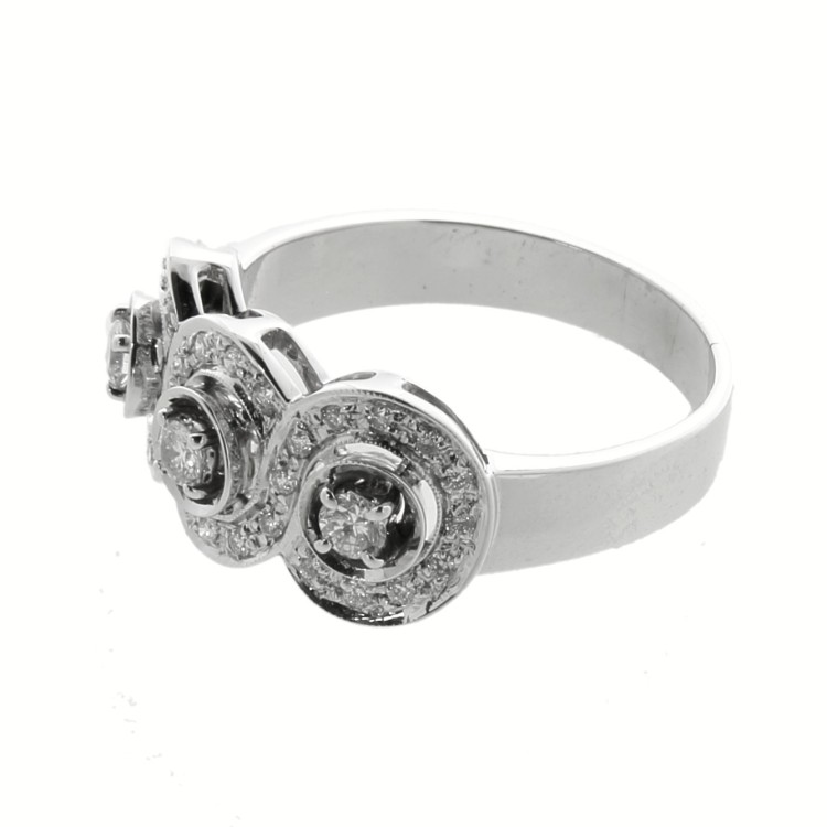 Anello Fascia Diamanti ct 0,43 F VS e Oro Bianco 750 18 kt 4,68 gr